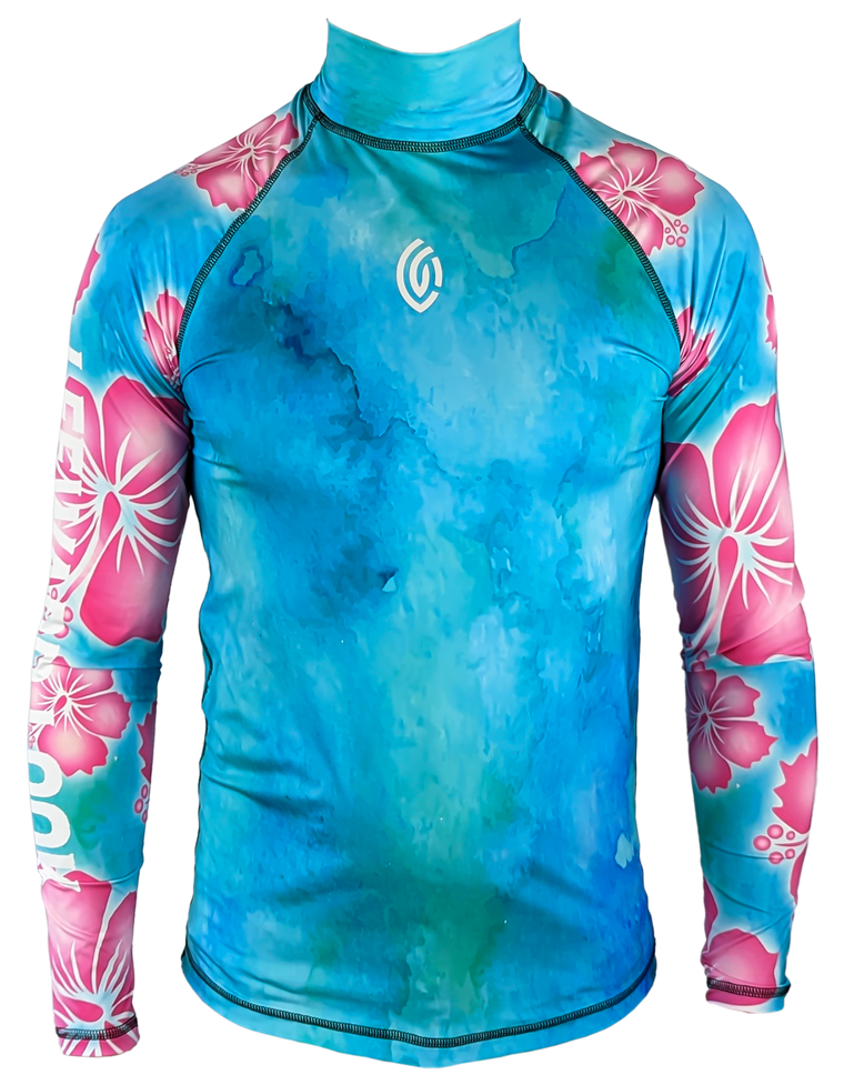 Hawaiian Water Colors Long Sleeve Rashguard