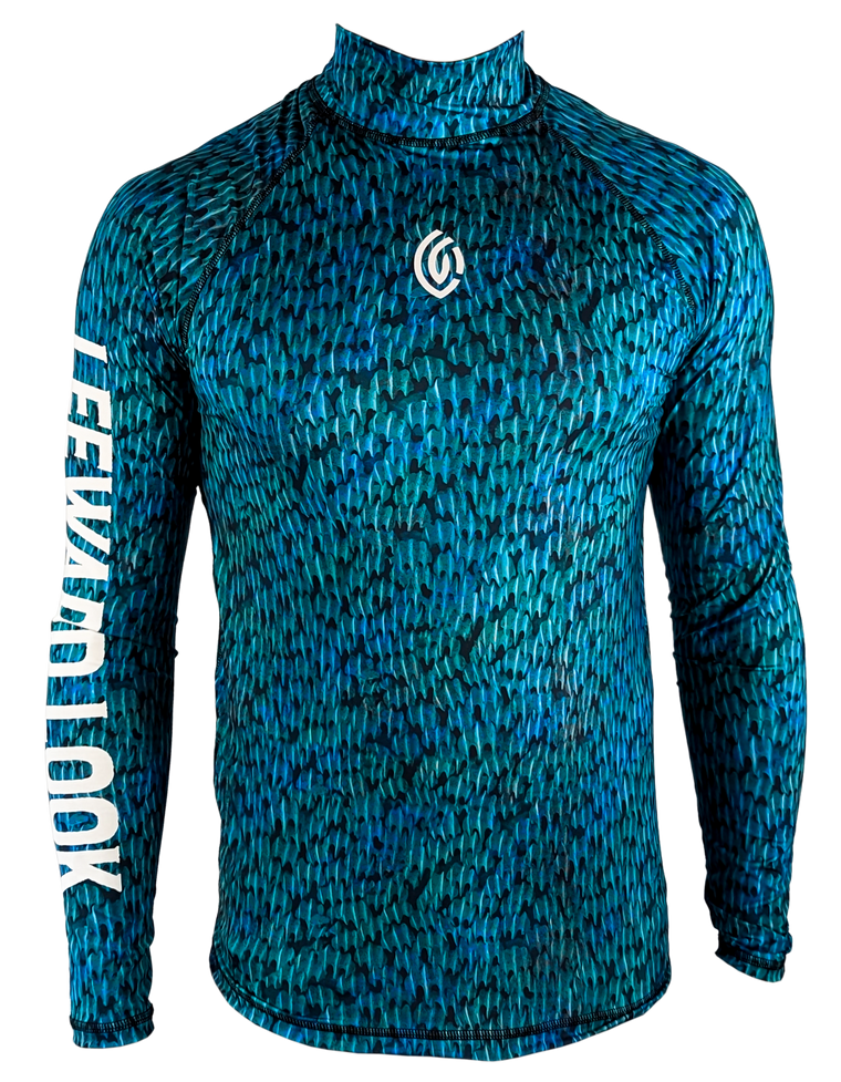 Shark Skin Blue Long Sleeve Rashguard