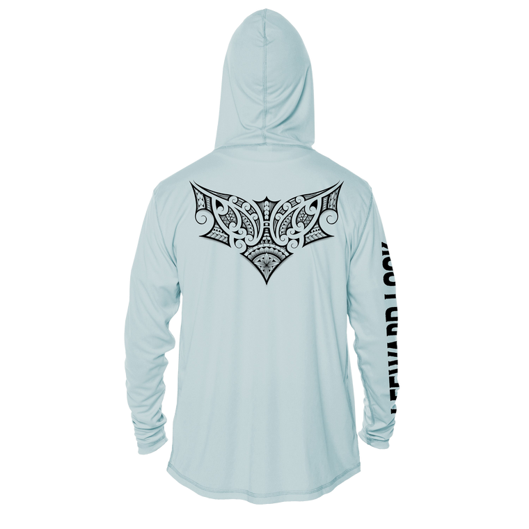 Polynesian Long Sleeve Performance Hoodie Tee by Ronald