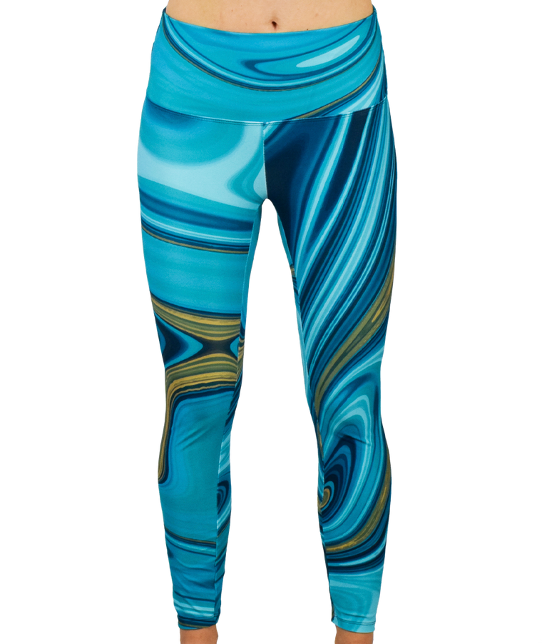 Blue Marble Leggings by Leeward Look