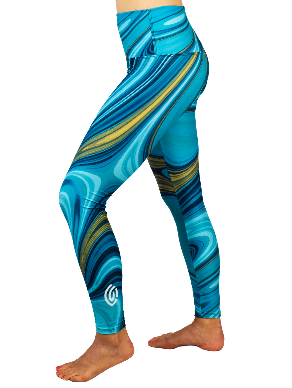 Blue Marble Leggings by Leeward Look