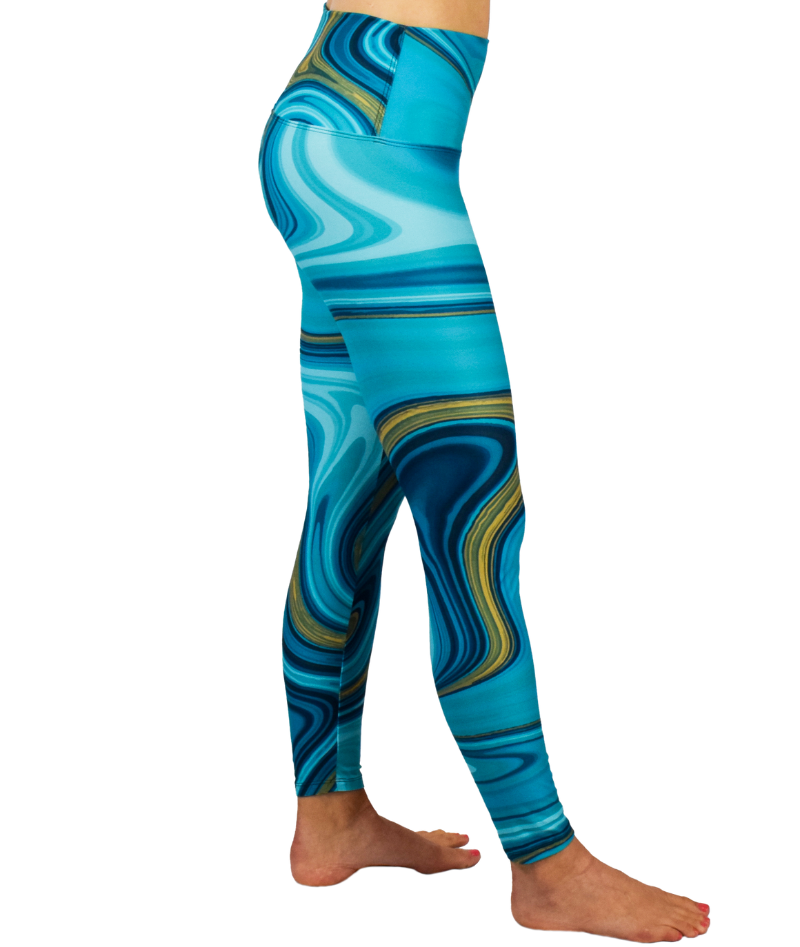 Blue Marble Leggings by Leeward Look