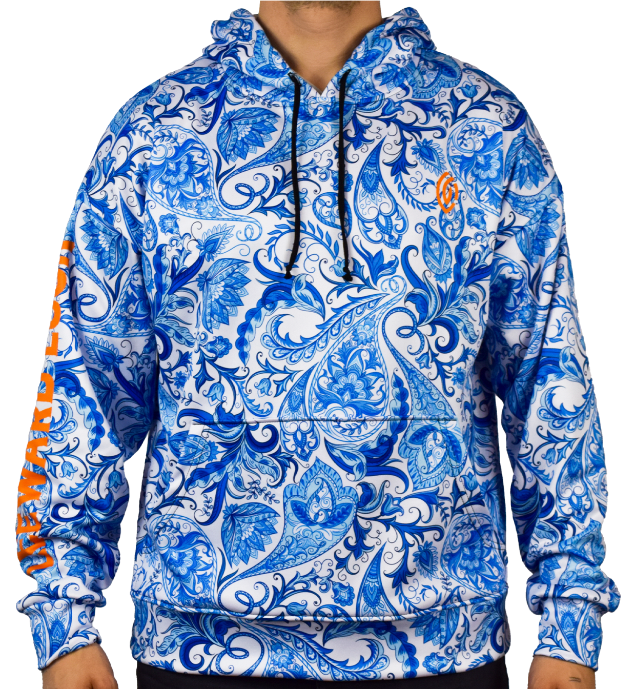 Paisley top hoodie mens