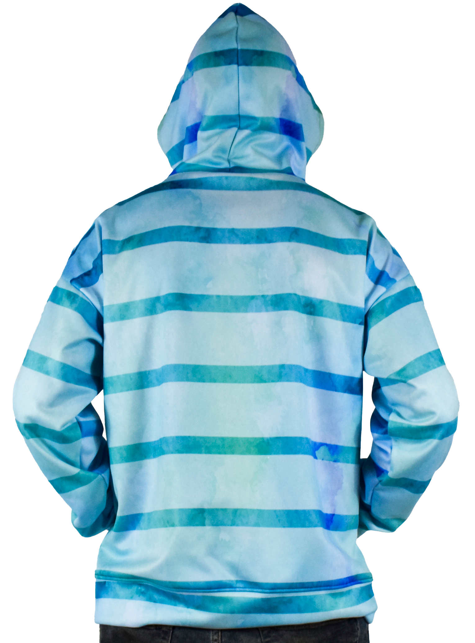 Watercolor Stripes Pullover Hoodie by Leeward Look