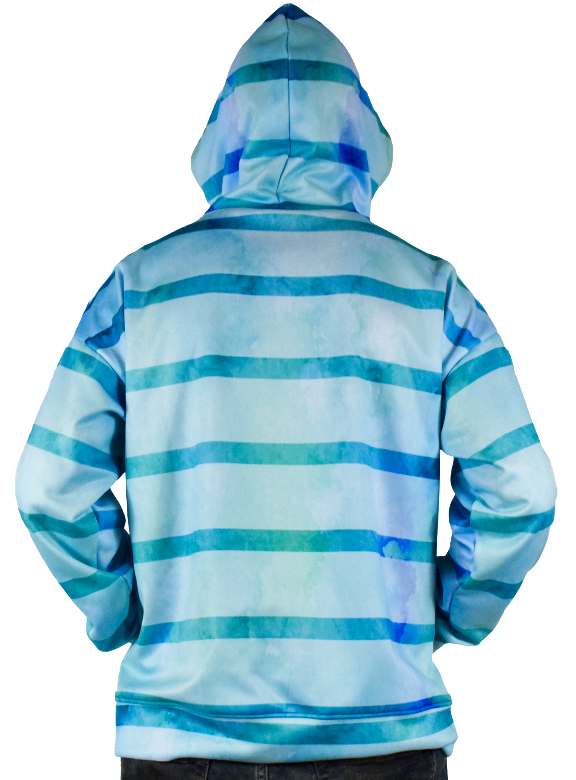 Watercolor Stripes Pullover Hoodie by Leeward Look